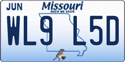MO license plate WL9L5D