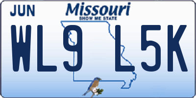 MO license plate WL9L5K