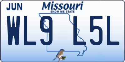 MO license plate WL9L5L