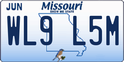 MO license plate WL9L5M