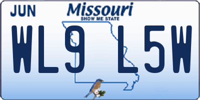 MO license plate WL9L5W