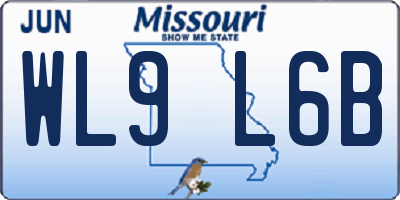 MO license plate WL9L6B