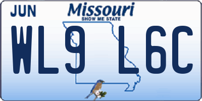 MO license plate WL9L6C