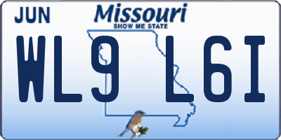 MO license plate WL9L6I