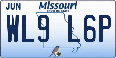 MO license plate WL9L6P
