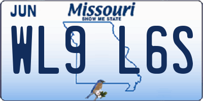 MO license plate WL9L6S