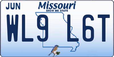 MO license plate WL9L6T