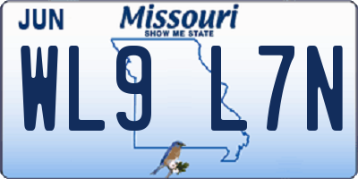 MO license plate WL9L7N