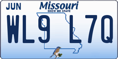 MO license plate WL9L7Q