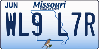 MO license plate WL9L7R