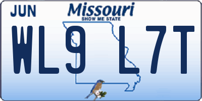 MO license plate WL9L7T
