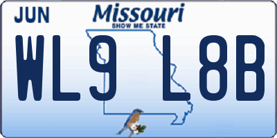 MO license plate WL9L8B