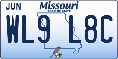 MO license plate WL9L8C
