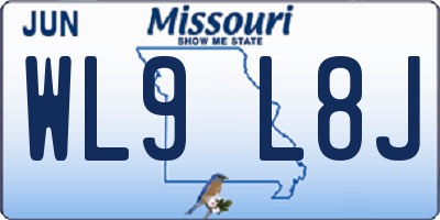 MO license plate WL9L8J
