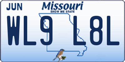 MO license plate WL9L8L