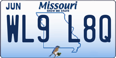 MO license plate WL9L8Q