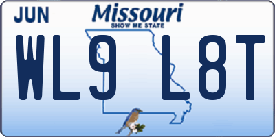 MO license plate WL9L8T