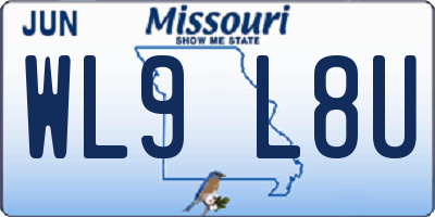 MO license plate WL9L8U