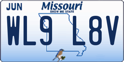 MO license plate WL9L8V