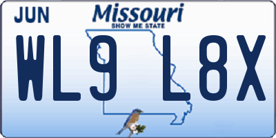 MO license plate WL9L8X