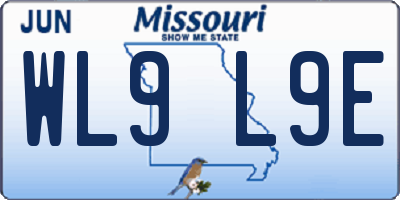 MO license plate WL9L9E
