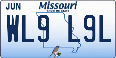 MO license plate WL9L9L