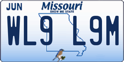 MO license plate WL9L9M