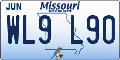 MO license plate WL9L9O