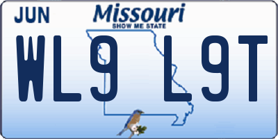 MO license plate WL9L9T