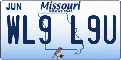 MO license plate WL9L9U