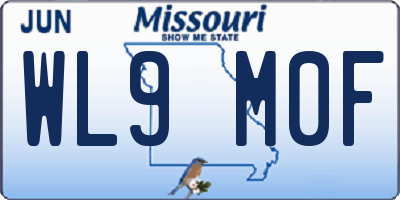 MO license plate WL9M0F