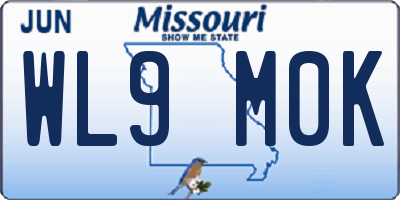MO license plate WL9M0K