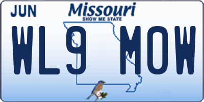 MO license plate WL9M0W