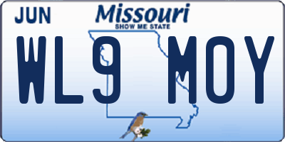 MO license plate WL9M0Y