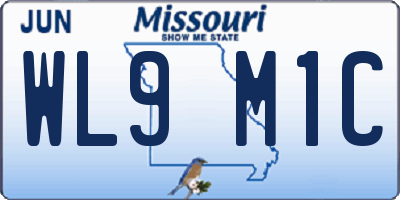 MO license plate WL9M1C