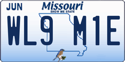 MO license plate WL9M1E