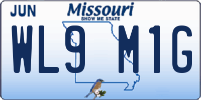 MO license plate WL9M1G