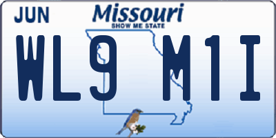 MO license plate WL9M1I