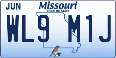 MO license plate WL9M1J