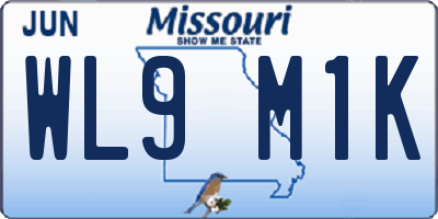MO license plate WL9M1K
