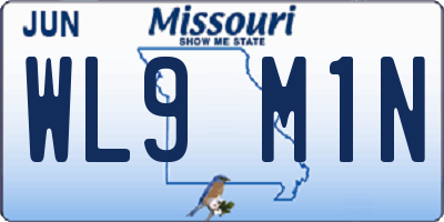 MO license plate WL9M1N