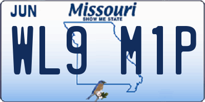MO license plate WL9M1P