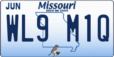 MO license plate WL9M1Q