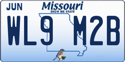 MO license plate WL9M2B