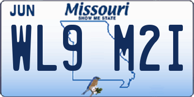 MO license plate WL9M2I