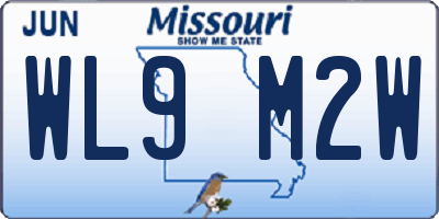 MO license plate WL9M2W