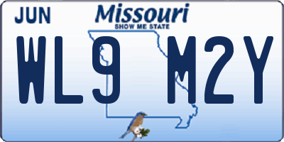 MO license plate WL9M2Y