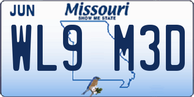 MO license plate WL9M3D