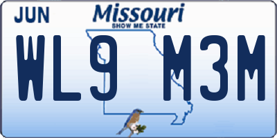 MO license plate WL9M3M