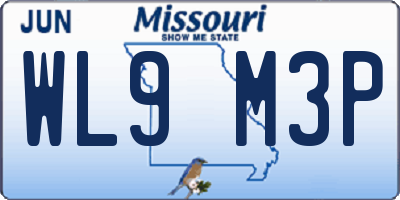 MO license plate WL9M3P